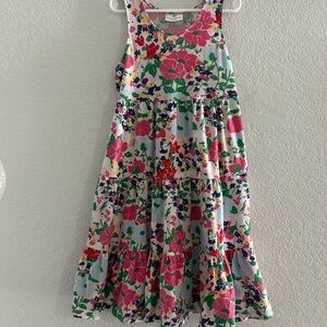 Hanna Andersson Girls Floral Tank Top Dress US Size 8 Excellent Condition!